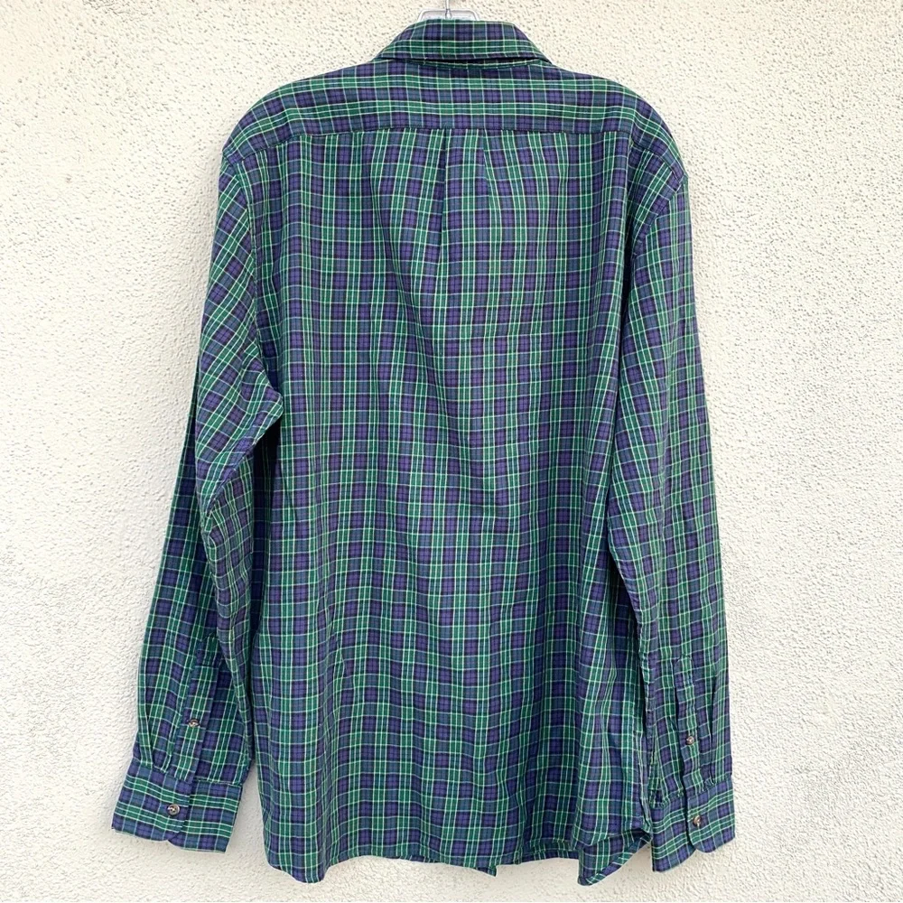 J. CREW GREEN plaid shirt slim fit button down brushed twill checkered Mens new